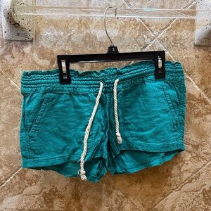 Roxy Teal Athletic Shorts with Rope Drawstring